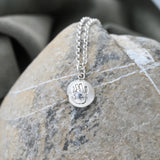 Hand or Footprint Necklace - Bubble on a Fine Silver Link