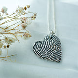 "Tender Touch" Fingerprint Necklace - Fine Silver Link